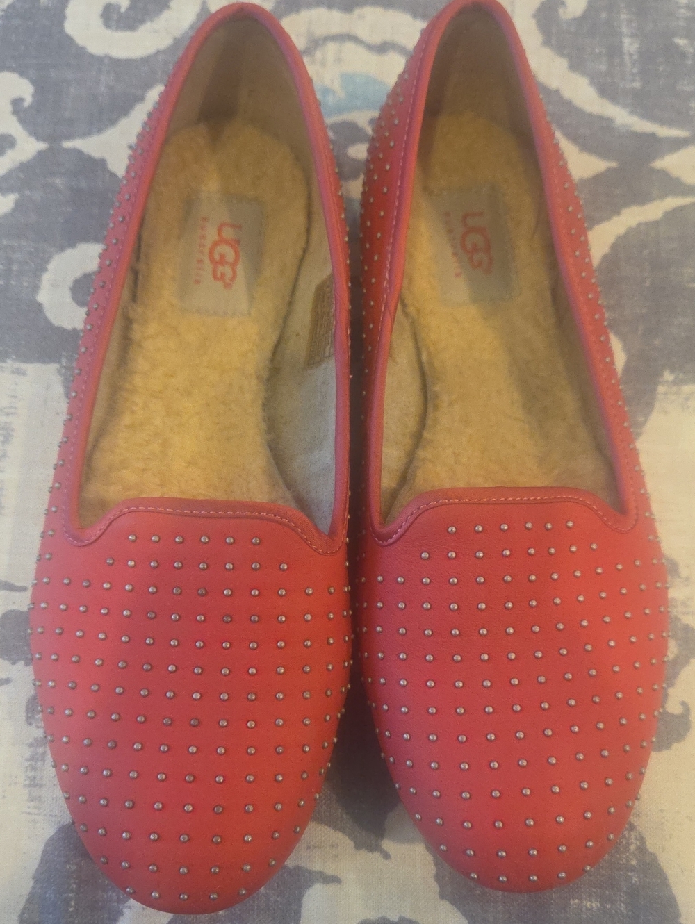 UGG Women's Red Studded Slip-On Flats
